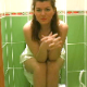 An attractive European woman has some tremendous wet farts while sitting on a toilet. She poops as well, wipes her ass, and shows us the dirty toilet paper in her hand.